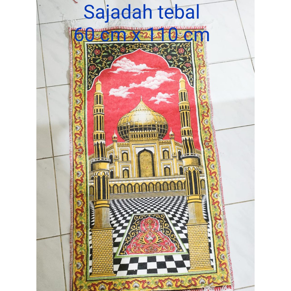 VIRAL Sajadah tebal dan besar ukuran 60 x110 cm sjadah sholat oleh oleh haji Terjangkau
