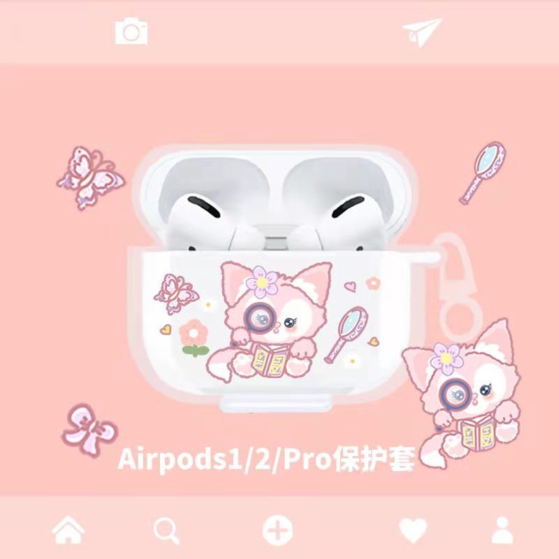 INPODS Fashion Pink Fox Kartun Lucu Lembut Glossy Transparan Bluetooth Earphone Case Untuk Airpods1 2 3 Pro 2 PRO2 I12 Inpods12 Didedikasikan Penutup Headphone