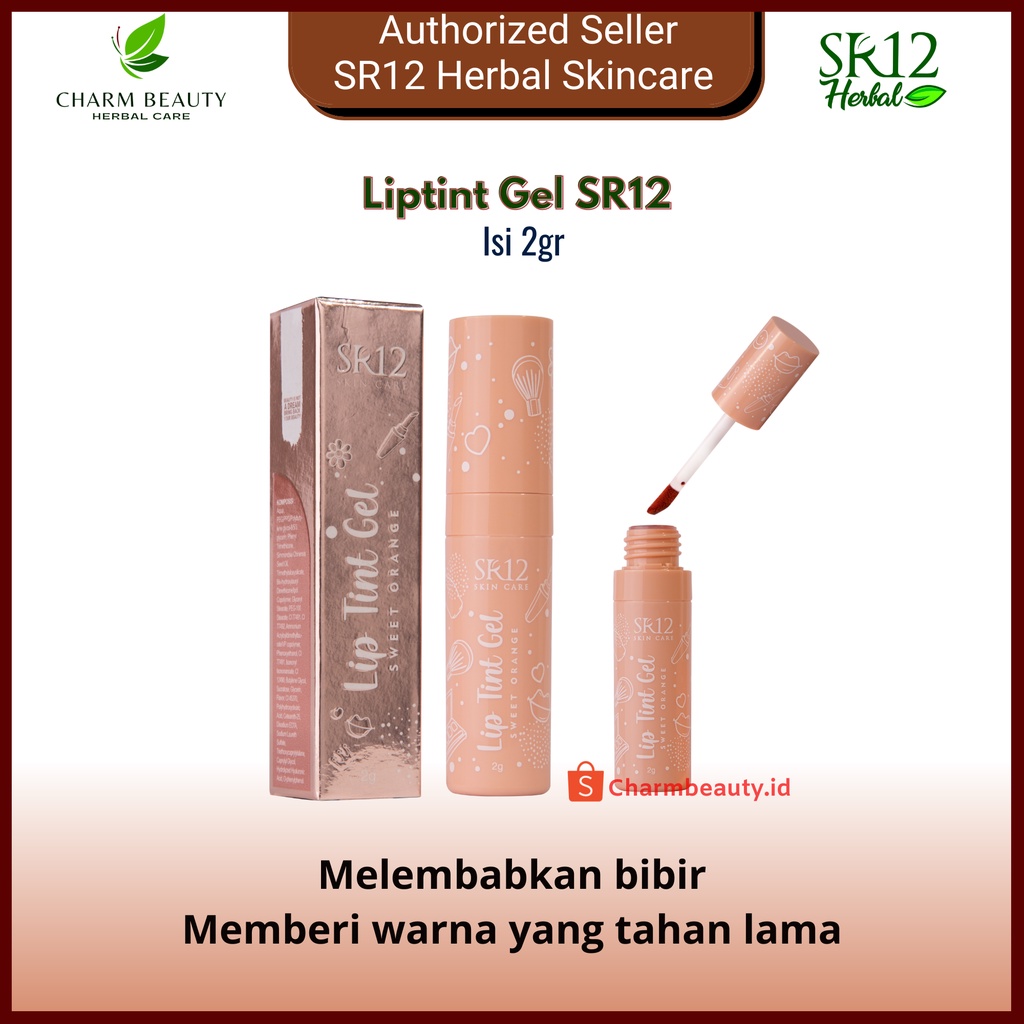 Liptint Gel SR12 Liptin Sweet Orange Lip tint Tahan Lama dan Anti Air Waterproff Lip Mousse Cream Lip Glow Magic Ori BPOM