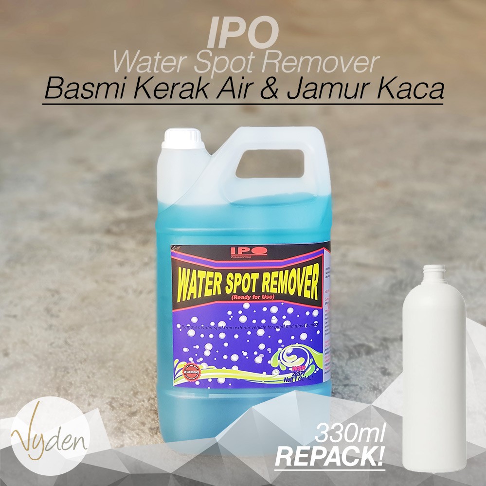 IPO Water Spot Remover 330ml ECER Pembersih Kerak Air Jamur Kaca Noda Endapan Emblem Kotor MURAH