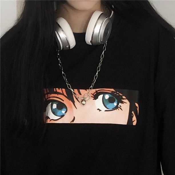 SWEATER UNISEX OVERSIZE EYES OF ANIME GIRLS /// CREWNECK PREMIUM SIZE M TO XXL BAHAN FLEECE TEBAL KEKINIAN TERBARU''