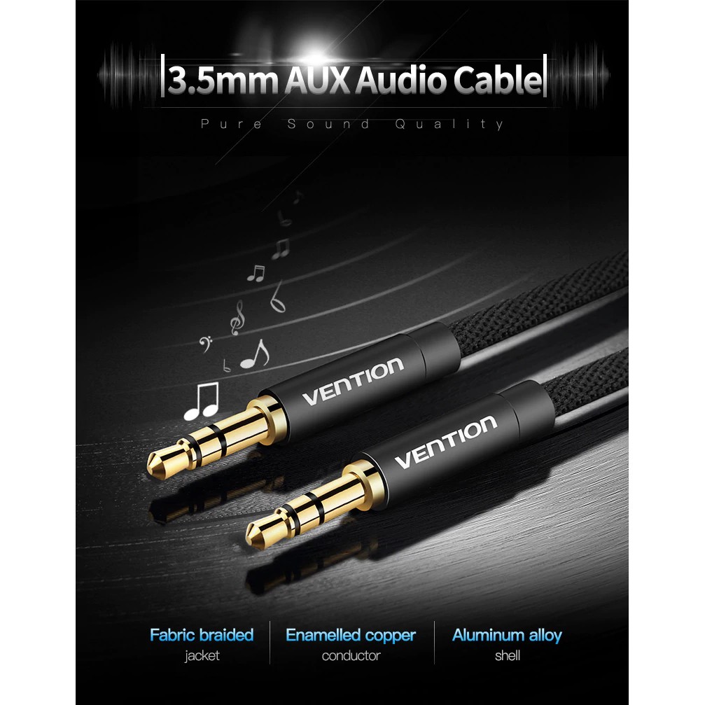 Vention BAG 3M kabel Audio Aux 3.5mm Kabel pengganti headphone