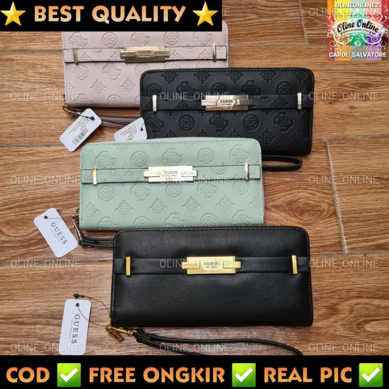 dompet bea gs panjang long wallet zipper zippy embossed wristlet with handle handphone phone wallet