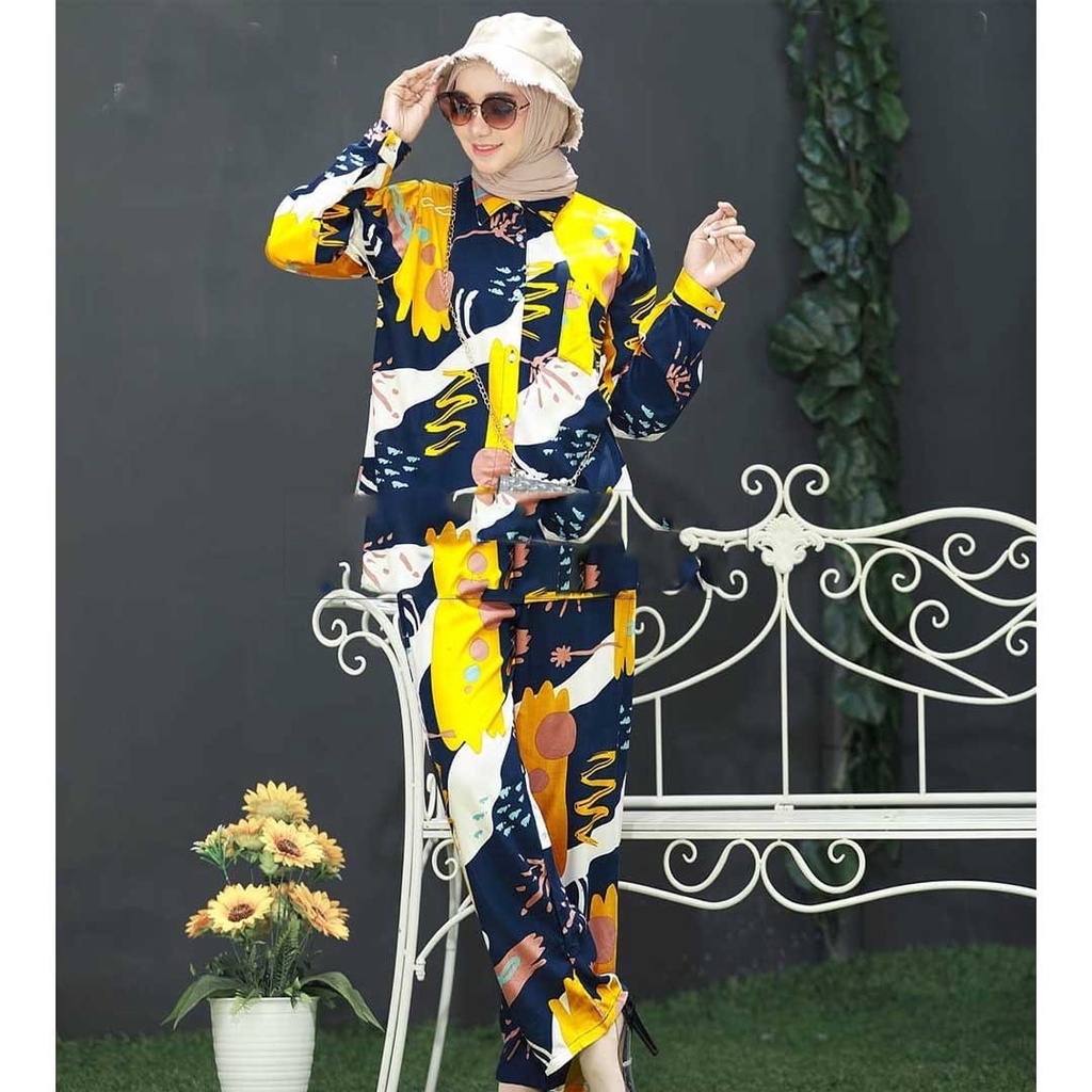 (RPA) ONE SET GAZERA DAILY BLOUSE SET RAYON UNIQLO