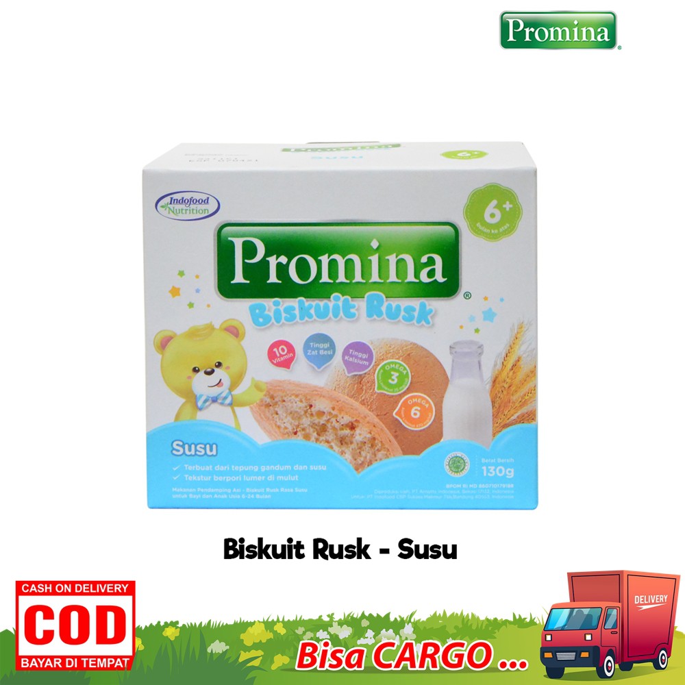 Promina Biscuit Rusk Camilan Bayi 6-24 Bulan 130Gram Biskuit Bayi