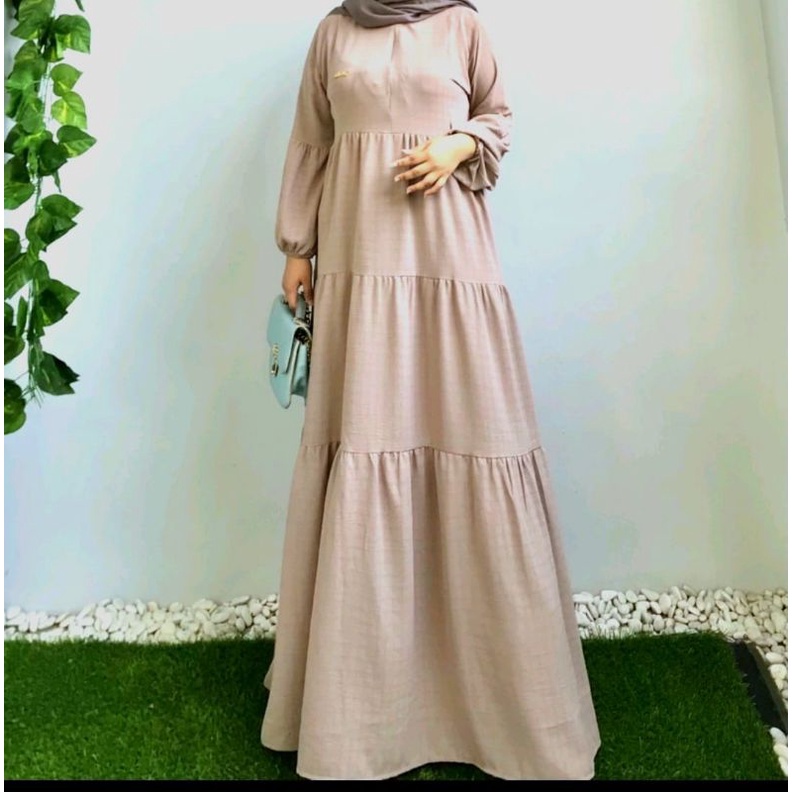 gamis okeda crinkle emboss