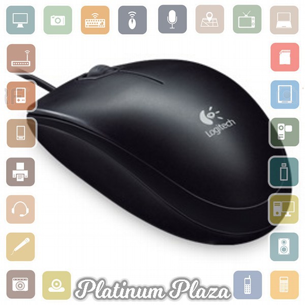 Logitech Wired Mouse - B100 - Black`60BJCT-