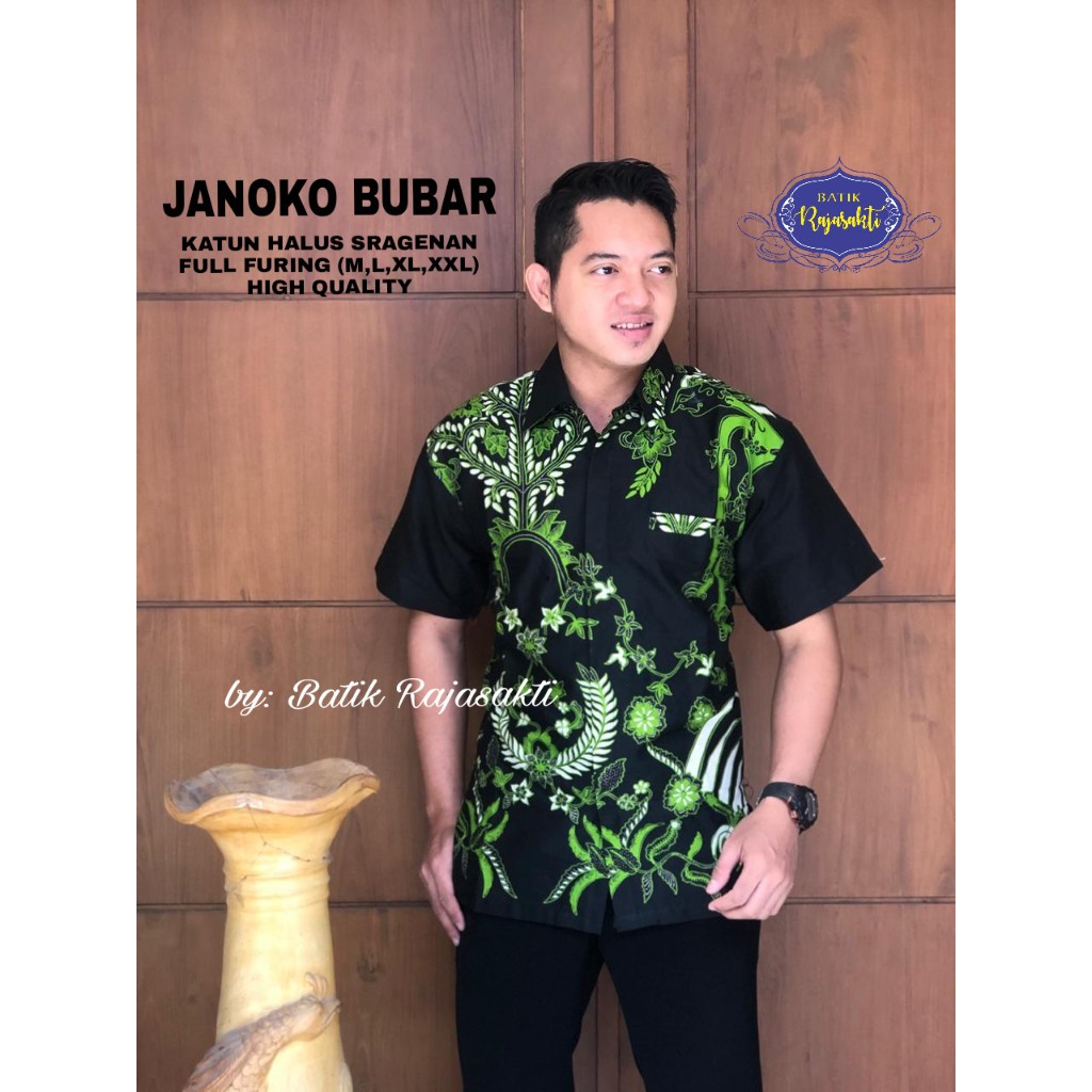 JANOKO BUBAR RAJASAKTI KEMEJA BATIK SOLO PRIA LENGAN PENDEK LAPIS FURING ATASAN BATIK PREMIUM MODERN KATUN HALUS BAHUWIRYA  BANAMITRA BANAMITRA PUTIH BANGSAWAN BAYU PUTRA BERLIAN BIRU BHARATAYUDA BIMASENA BIRENDRA BIRU INDAH BRAHMAKERTA BRAHMAKERTA MERAH