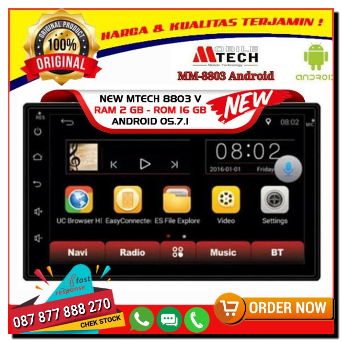 HeadUnit Android MTech MM8803V 7 Inch M-Tech MM 8803V M Tech 8803