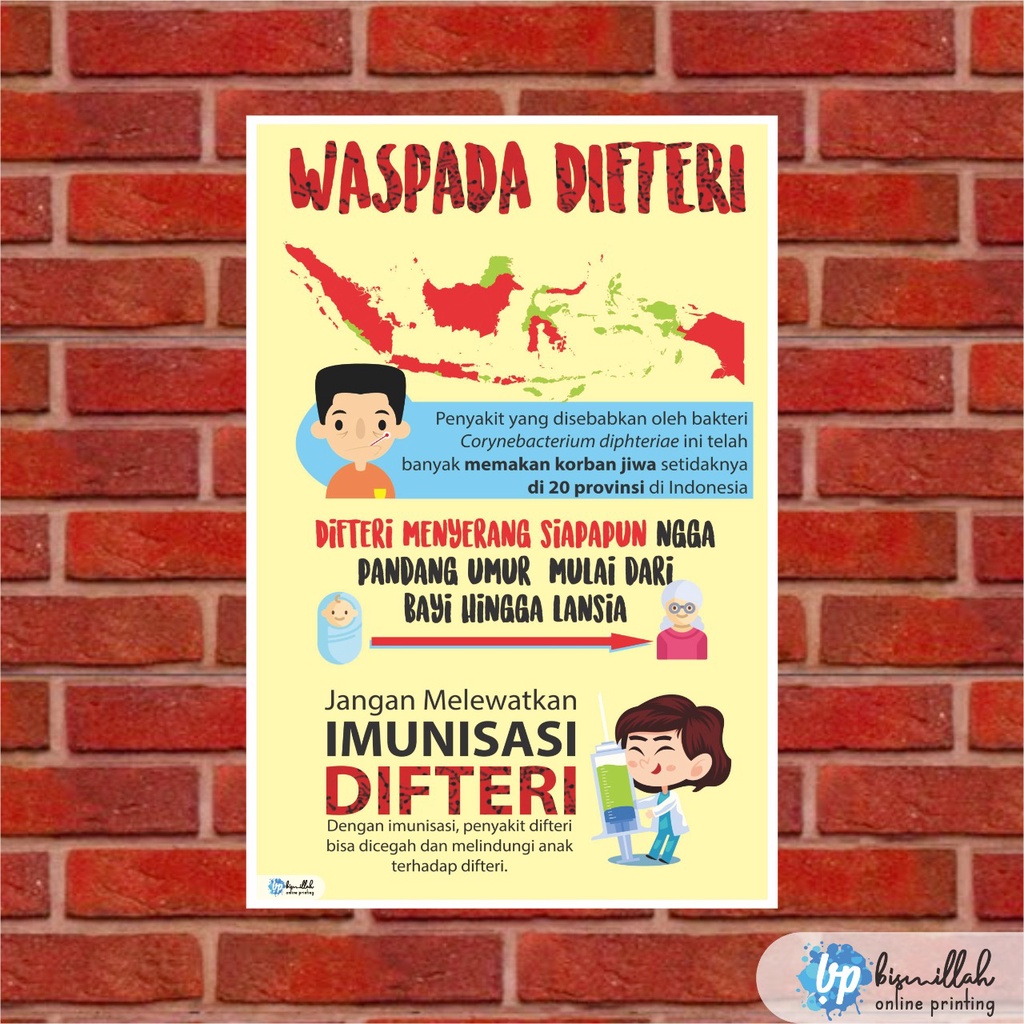 

Poster Kesehatan Waspada Difteri