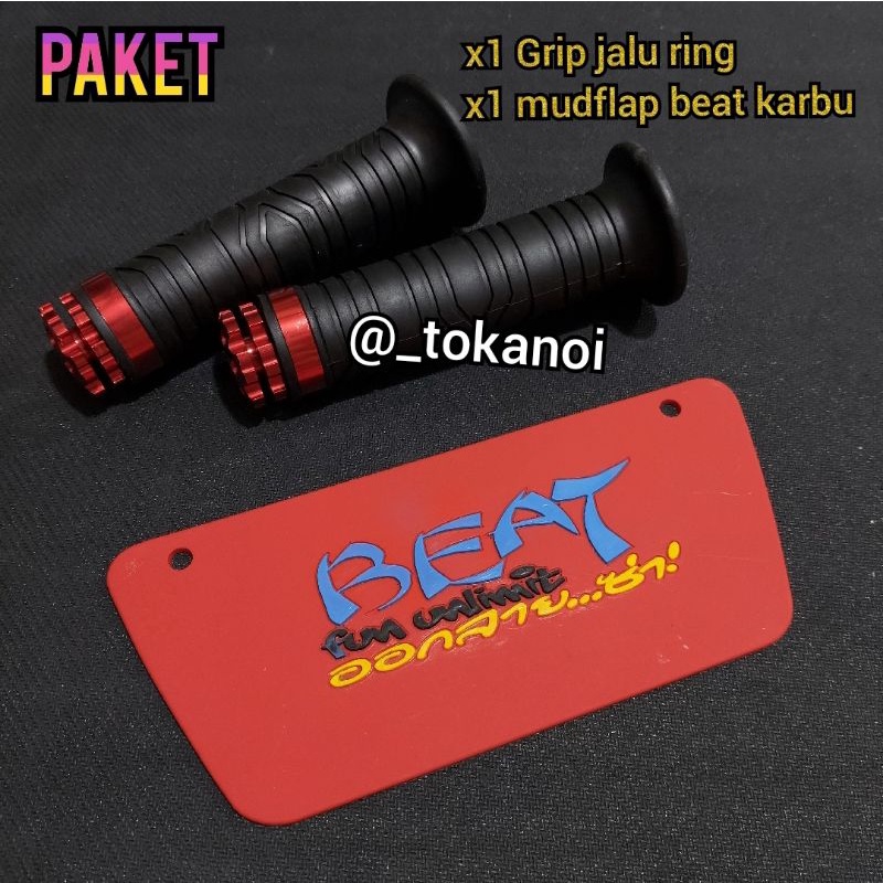 Paket handgrip jalu stang grip sisik empuk for beat karbu dan mudflap thailand beat karbu