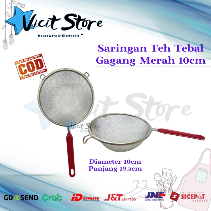 Saringan Teh / Jeruk Gagang Merah Tebal / Saringan Ceko 10Cm