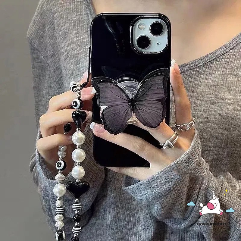 Casing iPhone 11 14 13 12 Pro Max XR X XS Max 7 8 Plus 7plus Motif Butterfly Shockproof