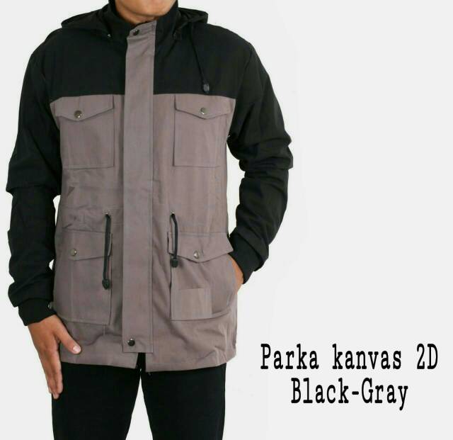 Jaket Parka Kombinasi Pockets Pria/Cowok Murah