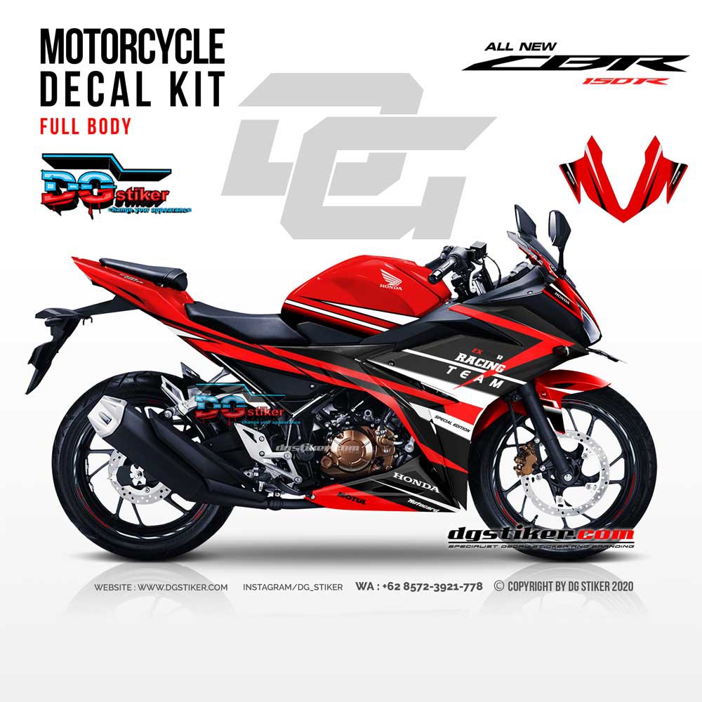 Modif Striping CBR 150R Racing Red DG Stiker