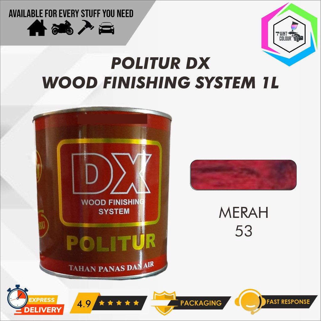 Politur DX Wood Finishing System 1L Politur Kayu - Red Mahony 53