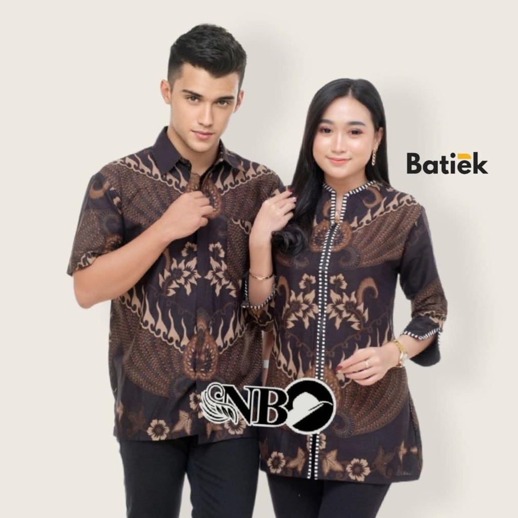 tey-17 Batik wanita ASJ SA HRB 026 Kenongo Kemeja Tosca Pendek couple terlaris dishopee