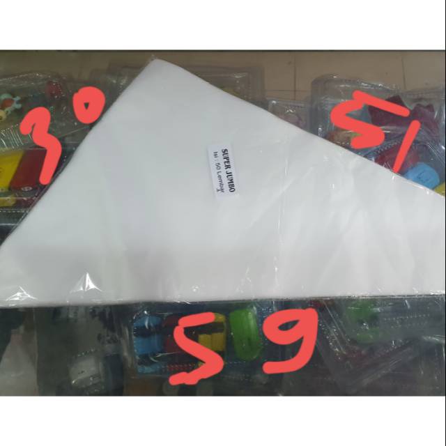 

Plastik segitiga jumbo bahan tebal (1pak isi 50 biji)piping bag READY
