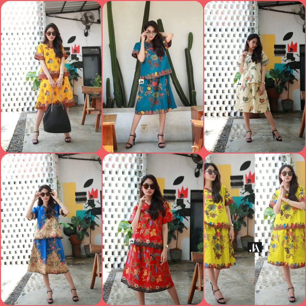 SETELAN ROK BATIK UNGGUL JAYA ORI/SETELAN ROK SANTAI/ROK TERBARU/SETELAN BATIK MODERN/BATIK 2021