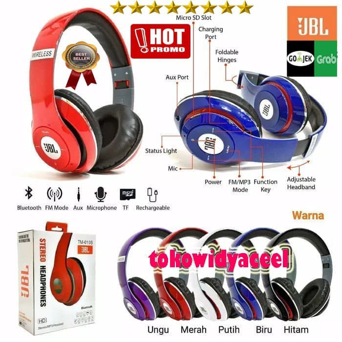 Headphone bluetooth jbl tm-010s headset oem stereo - gold