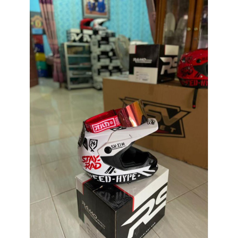 HELM ORCA ESQUELETO ORIGINAL TANPA GOGGLE- PUTIH