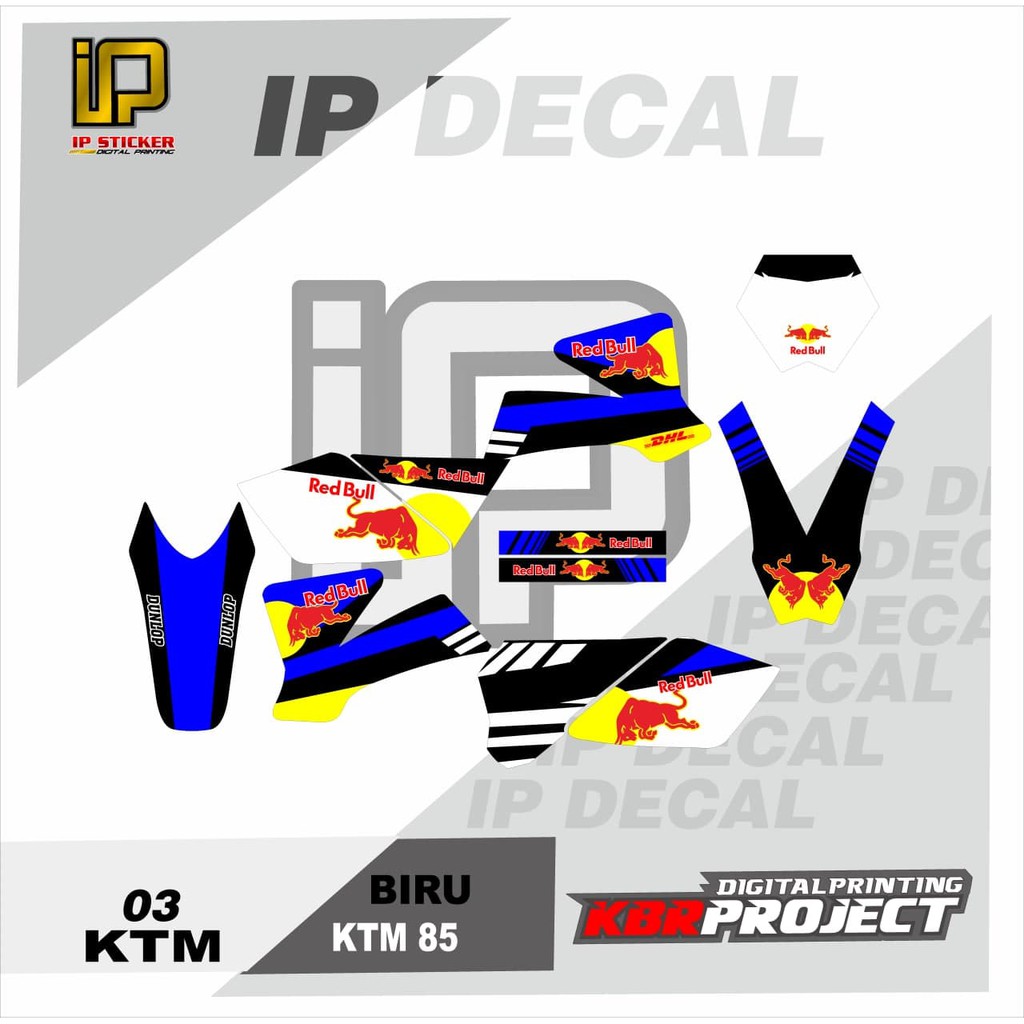 DECAL KTM 85 STICKER VARIASI MOTIF GRAFIS DECAL MOTOR KTM 85 03 CUSTOM BEBAS BISA
