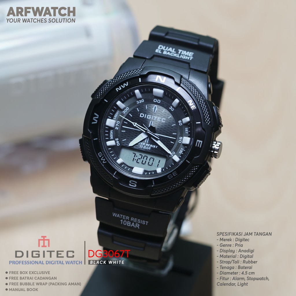 Jamtangan Pria Dualtime | DIGITEC DG3067T