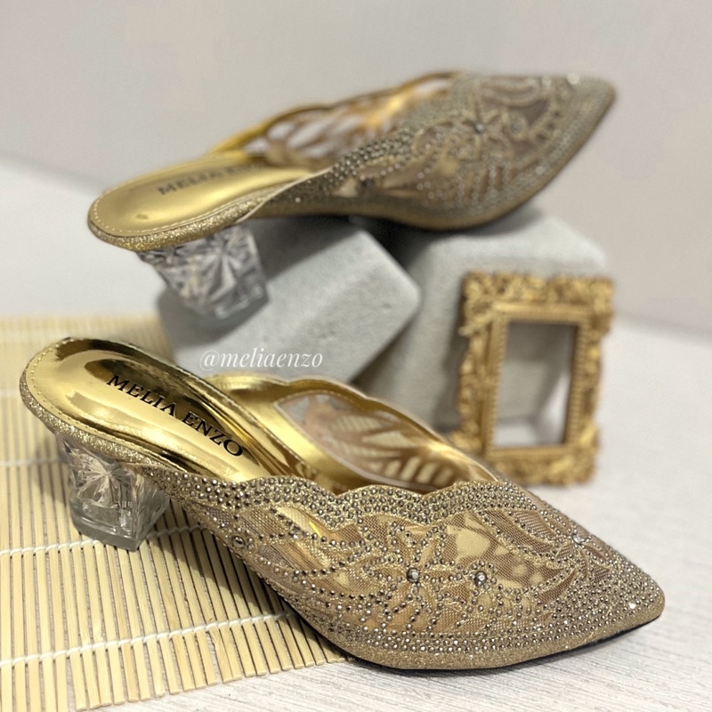 Meliaenzo - Sendal Hak Kaca | Sendal Wanita | Heels Wanita | Sendal Wedding