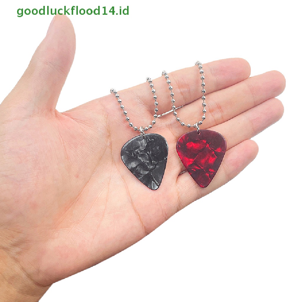 1pc Kalung Liontin Pick Gitar Bentuk Hati Ruby Untuk Fans Frie