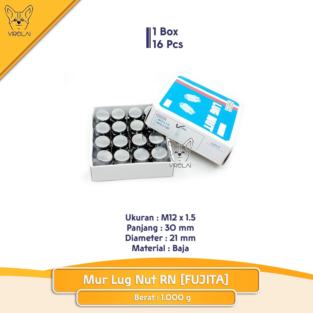 [16 Pcs] Mur Lug Nut Fujita RN 1.5