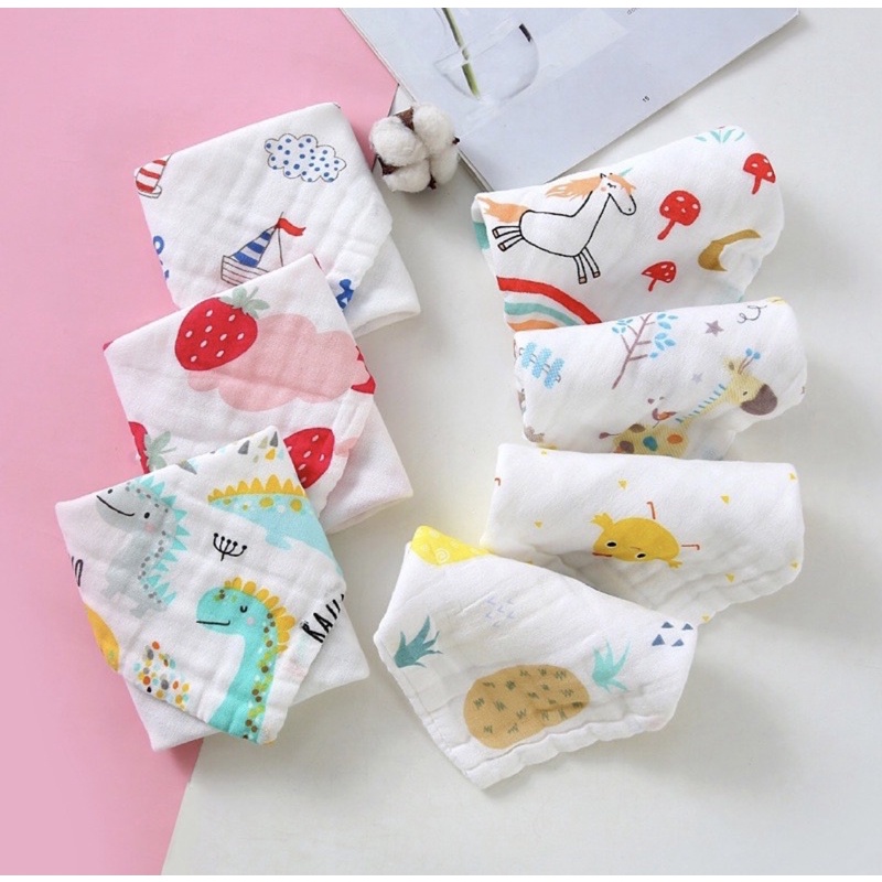 Sapu Tangan Bayi Salur Lembut Halus Washlap Wash Lap Wash Cloth Washcloth