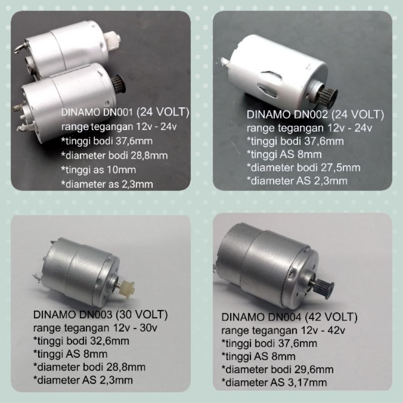 Dinamo DC 12v 24v 30v 42v Bor Mini Generator Layang Layang Mini Drill