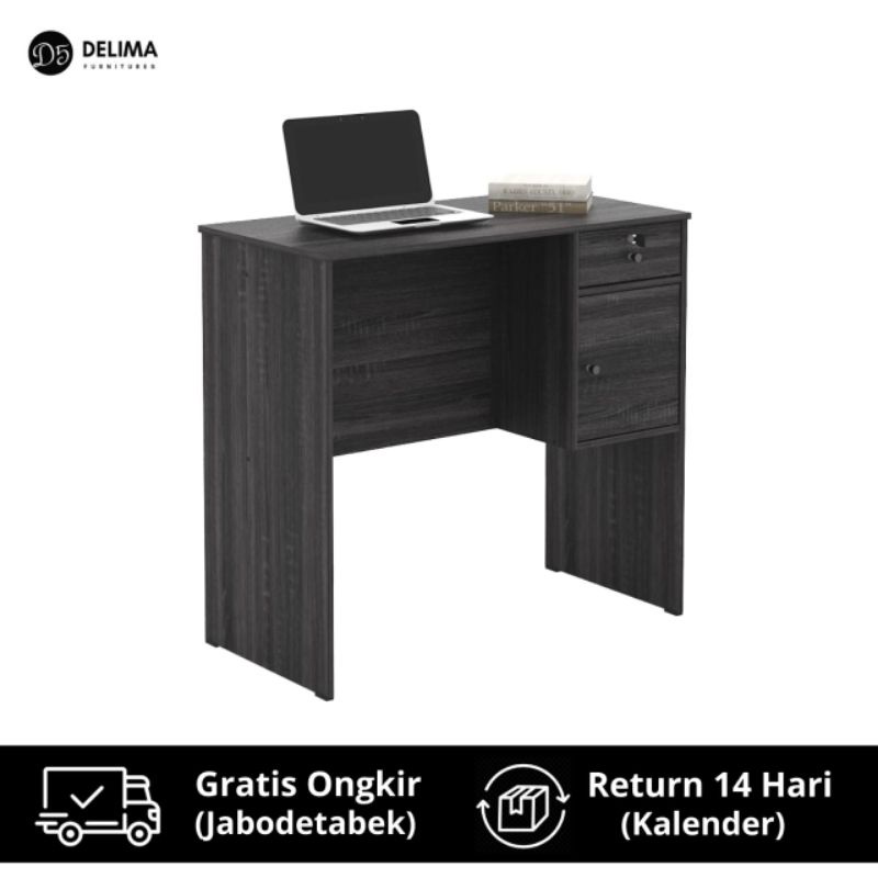 Meja Belajar Meja Kerja Minimalis 80 cm - Hitam