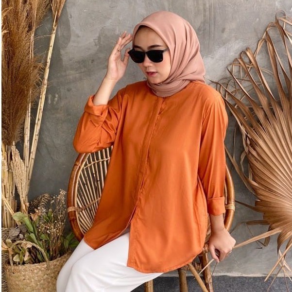 VS - Kemeja Maudy Shirt / Kemeja Lengan Panjang Oversize Jumbo