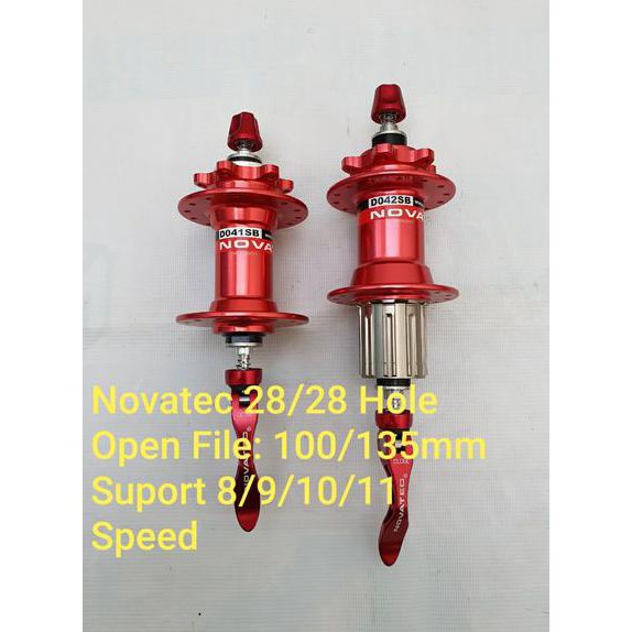 Novatec Hub Freehub 28 Hole - Novatec Hub Freehub Disc Brake Merah