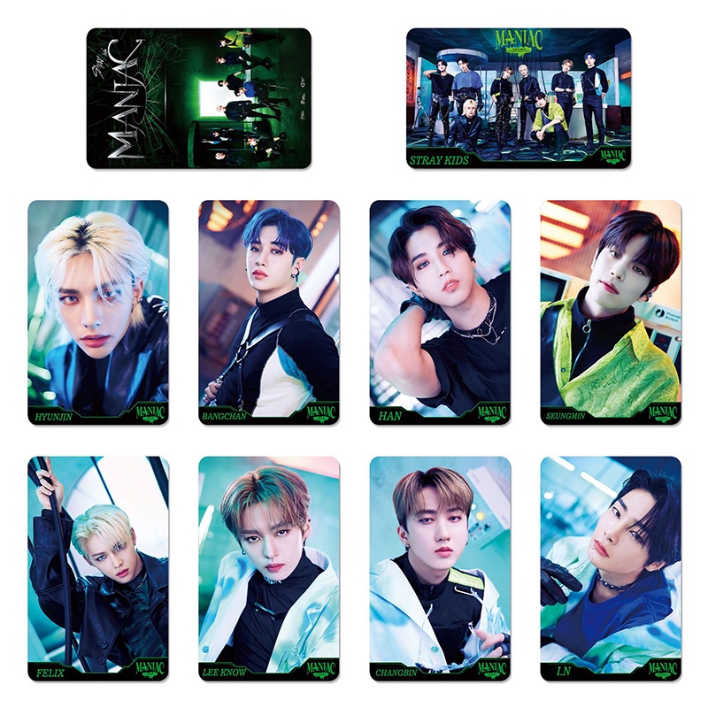 9 Pcs / set Kartu Pos Foto Stray Kids Bahan PVC Untuk Koleksi