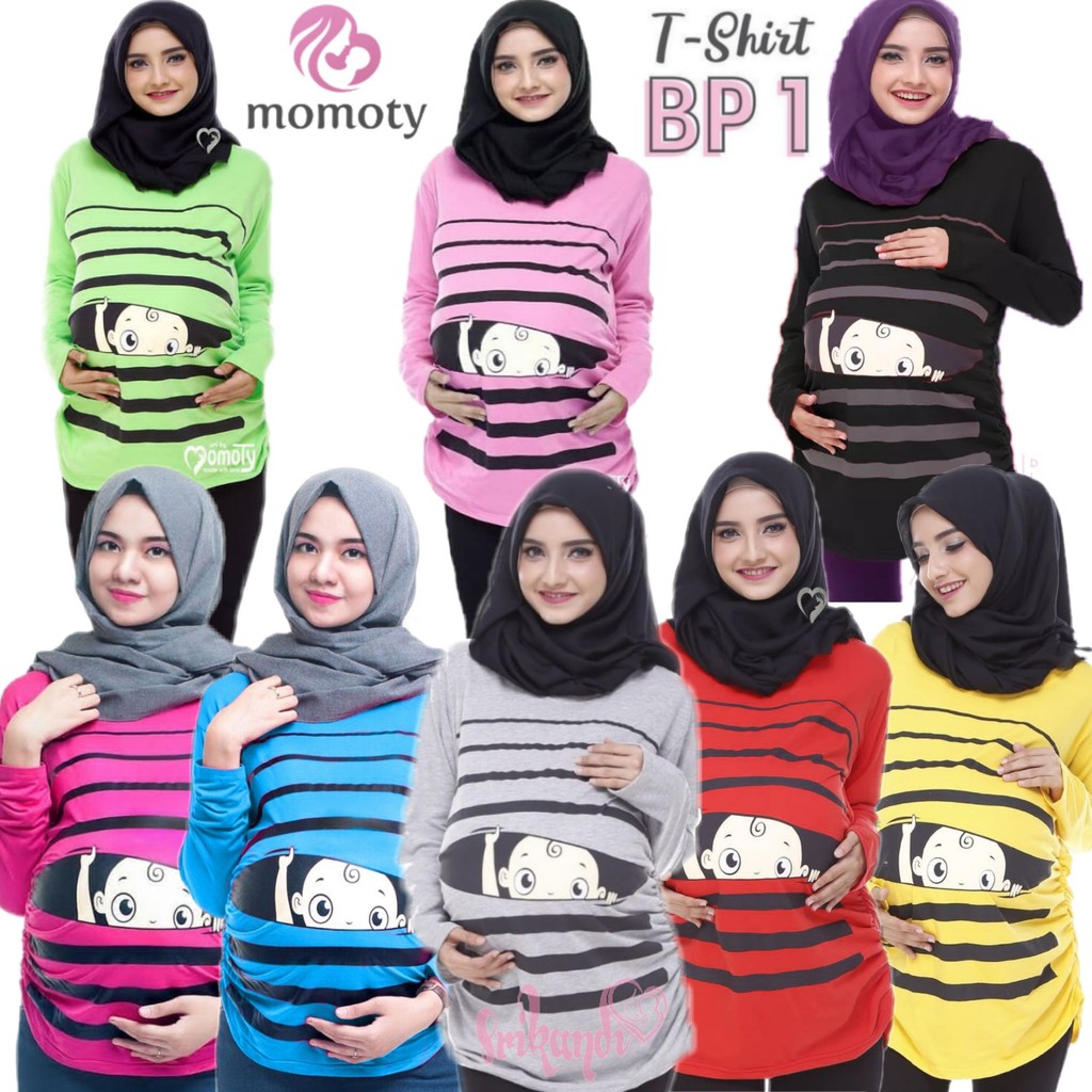 Kaos Atasan Ibu Hamil Merk Momoty Bp1 Shopee Indonesia