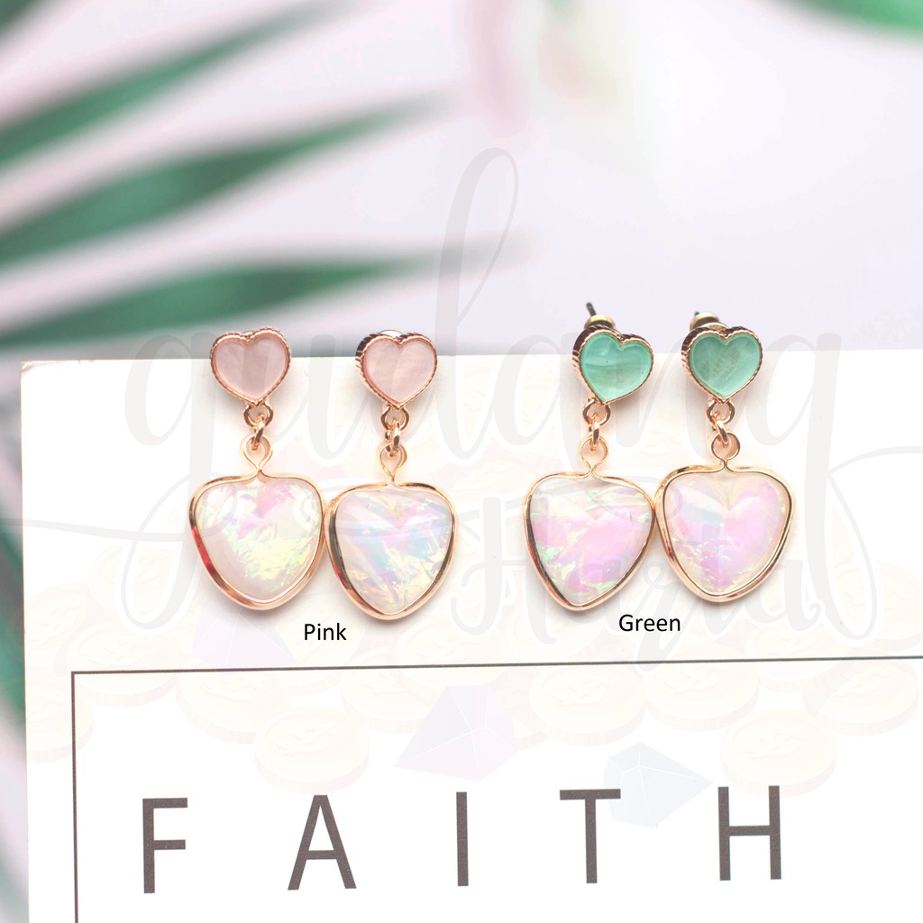 Anting Stud Hearts Simple GH 203638