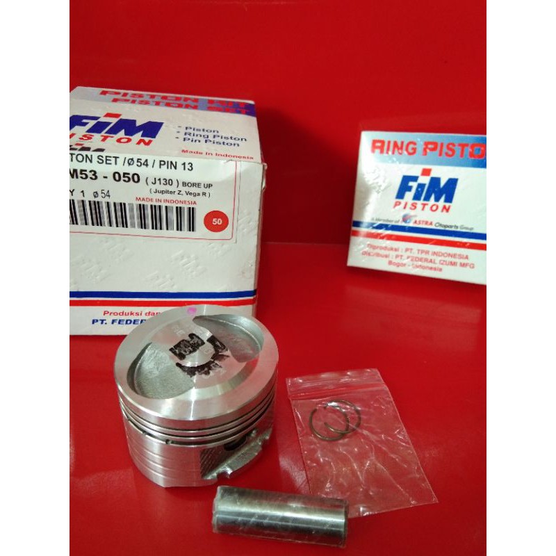 Piston Jenong jupiter z vega grand supra 54 54,5 55,25 pen13 komplit Ring pen dan klip Fim53