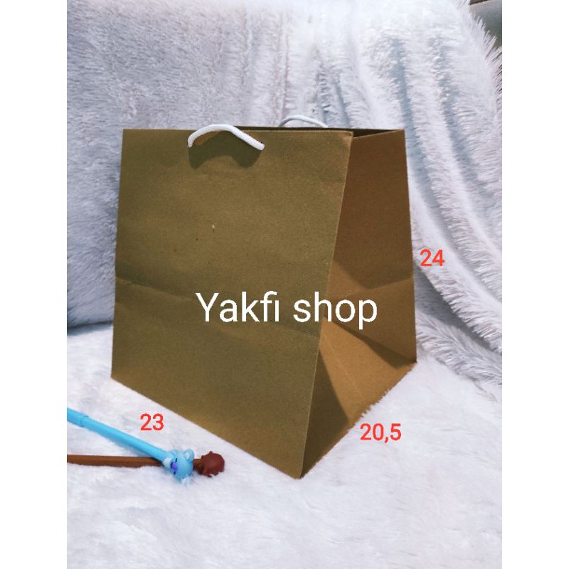 

tas paper bag dus nasi 20x20 paper bag polos bento tas kertas kraft besar Godiebag