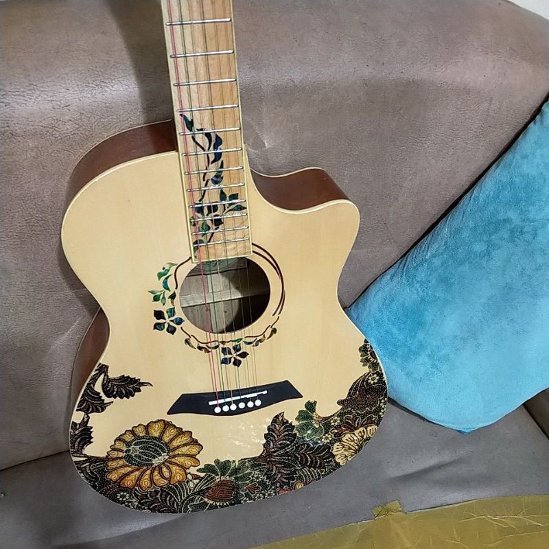 gitar akustik elektrik batik double run