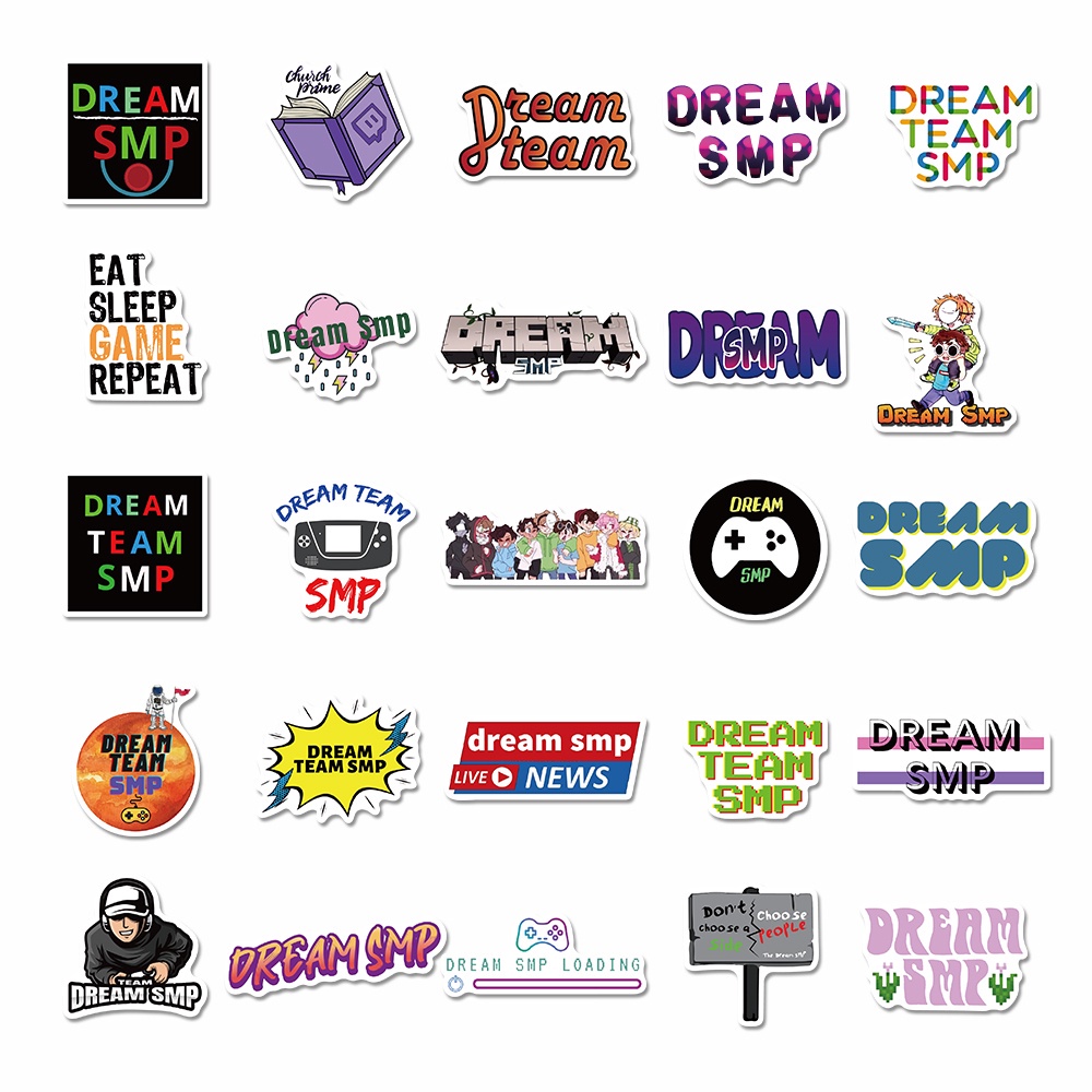 50pcs Stiker Motif Kartun Game Dream Smp Tahan Air Untuk Dekorasi Laptop / Gitar