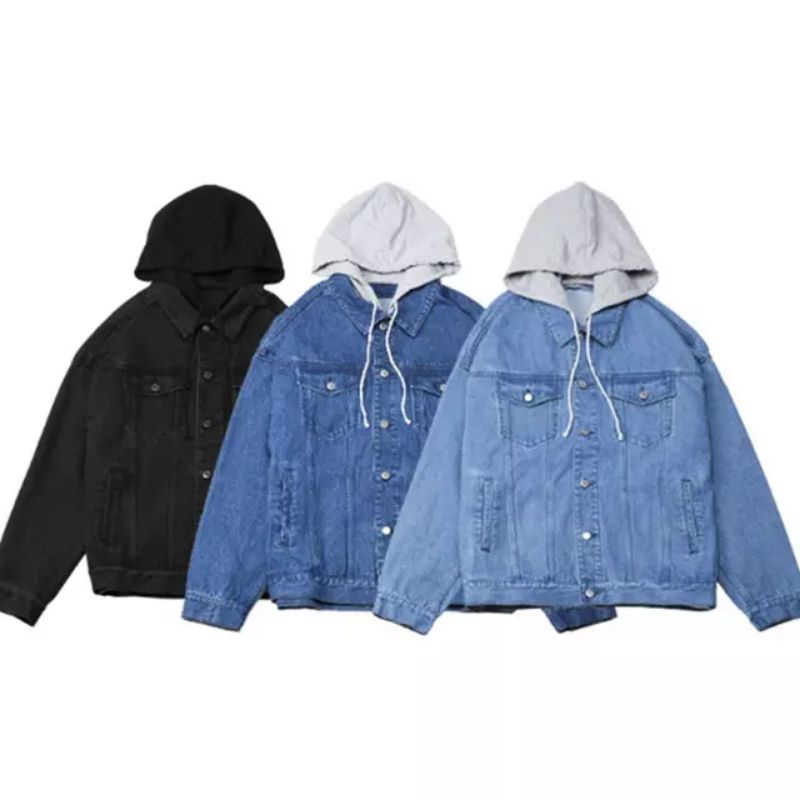 Jaket Pria - Jaket Wanita + Jaket Jeans Kupluk Hoodie Original
