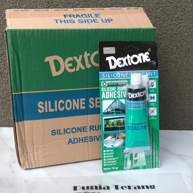 Lem Silicone Sealant DEXTONE 70 gram Bening - Lem Aquarium Sealer Rubber Adhesive Tube Besar 70gr