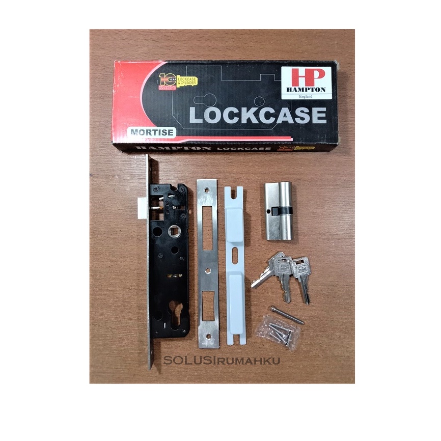 HAMPTON Body Kunci Pintu Aluminium HP385 + Silinder / Mortise Lockcase