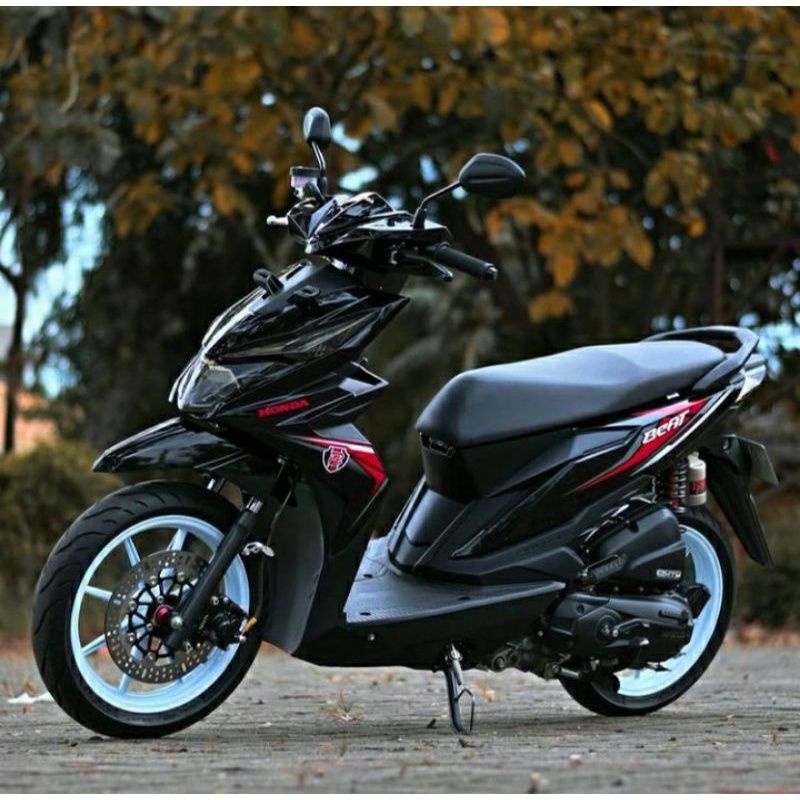striping lis sticker standar ori Honda Beat fi 2019 striping Beat 2019 standar ori Hitam merah