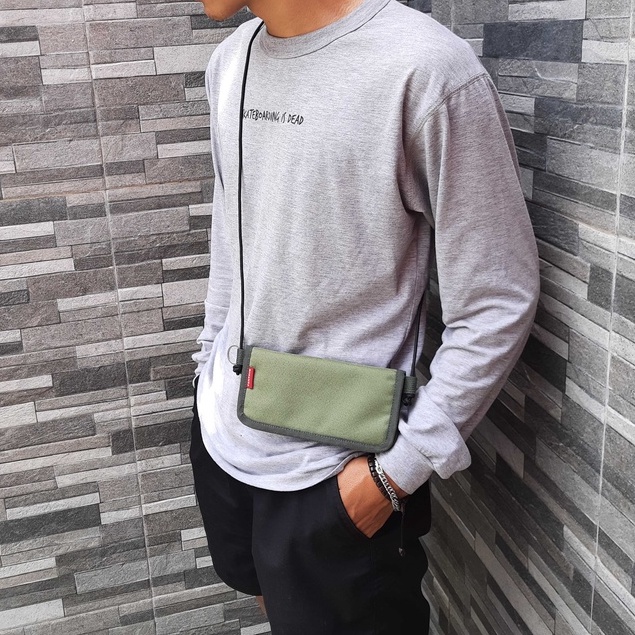Tas Selempang Hp Mini Sako Hanging Fold Wallet Dompet Hp &amp; Kartu