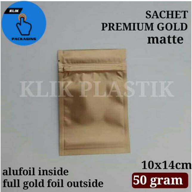 SACHET PREMIUM GOLD FOIL 50 GRAM WITH ZIPPER