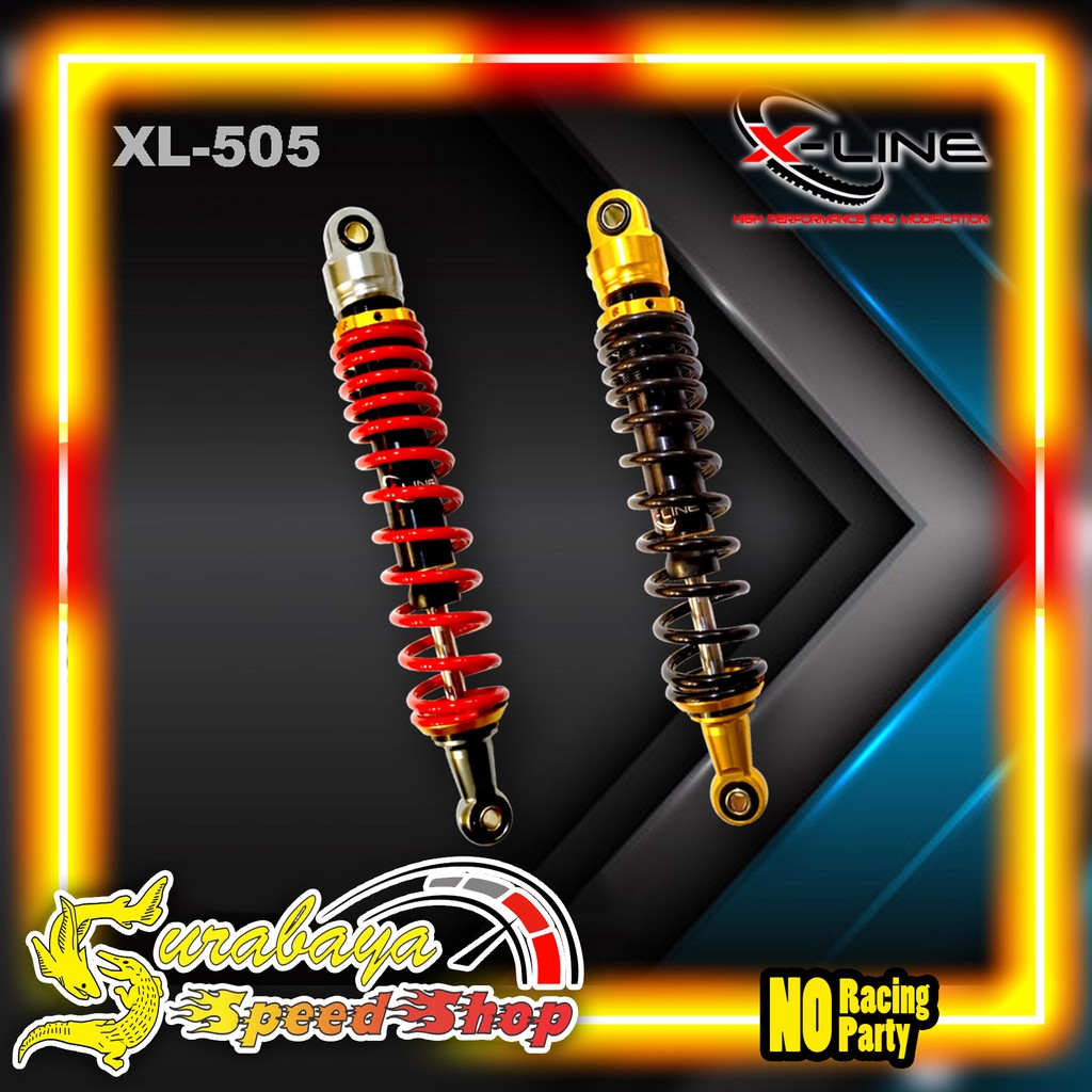X-line Shockbreaker Shock Belakang Motor Bebek Tipe 505 Ukuran 360 Tanpa Tabung Original X-LINE