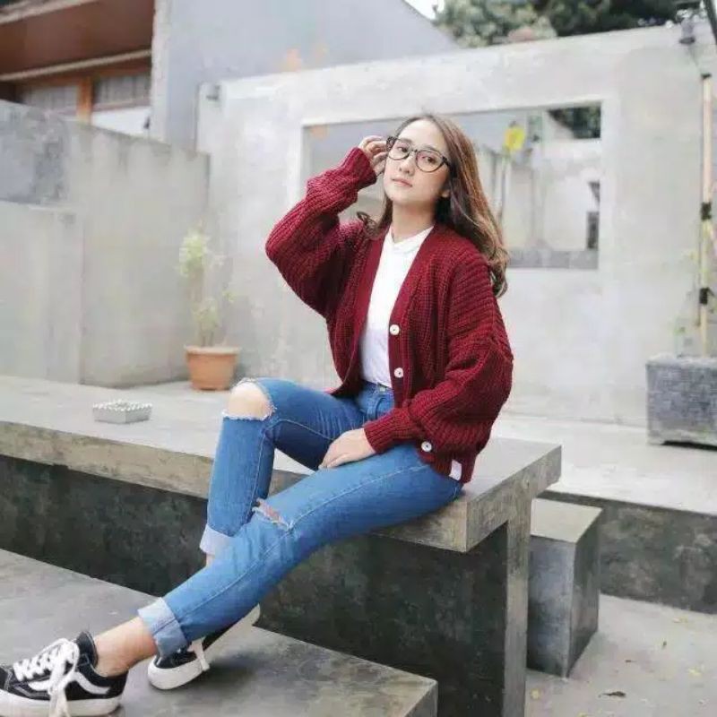 OUTWEAR RARA CARDIGAN RAJUT WANITA TEBAL-OUTER CARDY WANITA TERLARIS